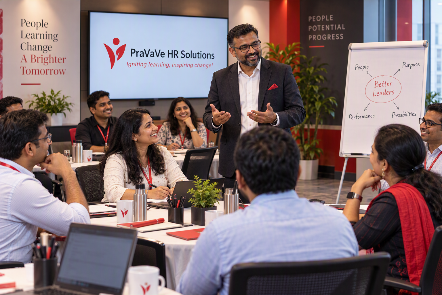 Executive coaching conversation in a professional setting